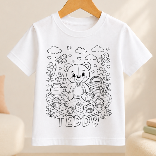 teddy bear colour-in outline