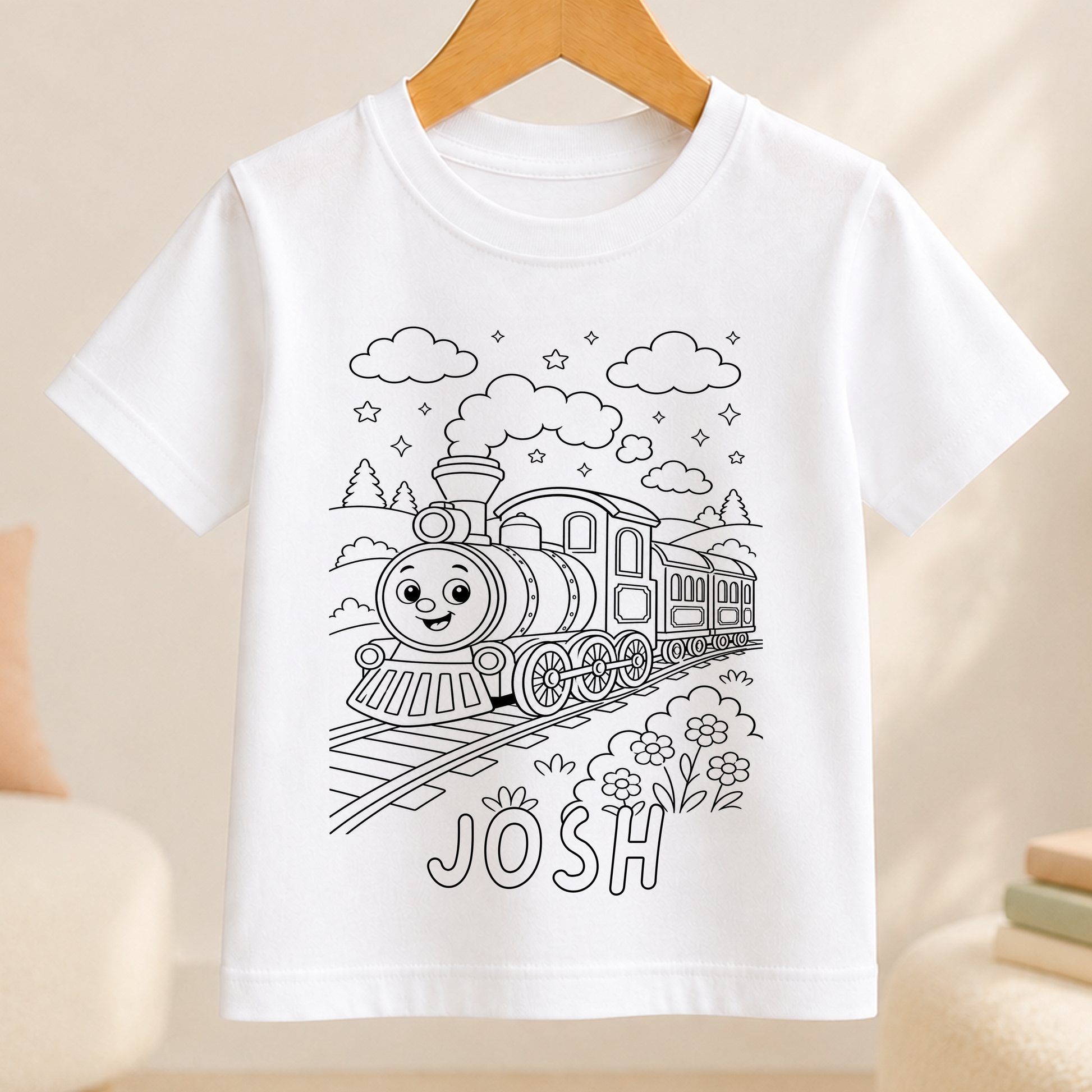 train colour-in outline