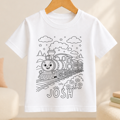 train colour-in outline