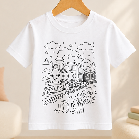 train colour-in outline