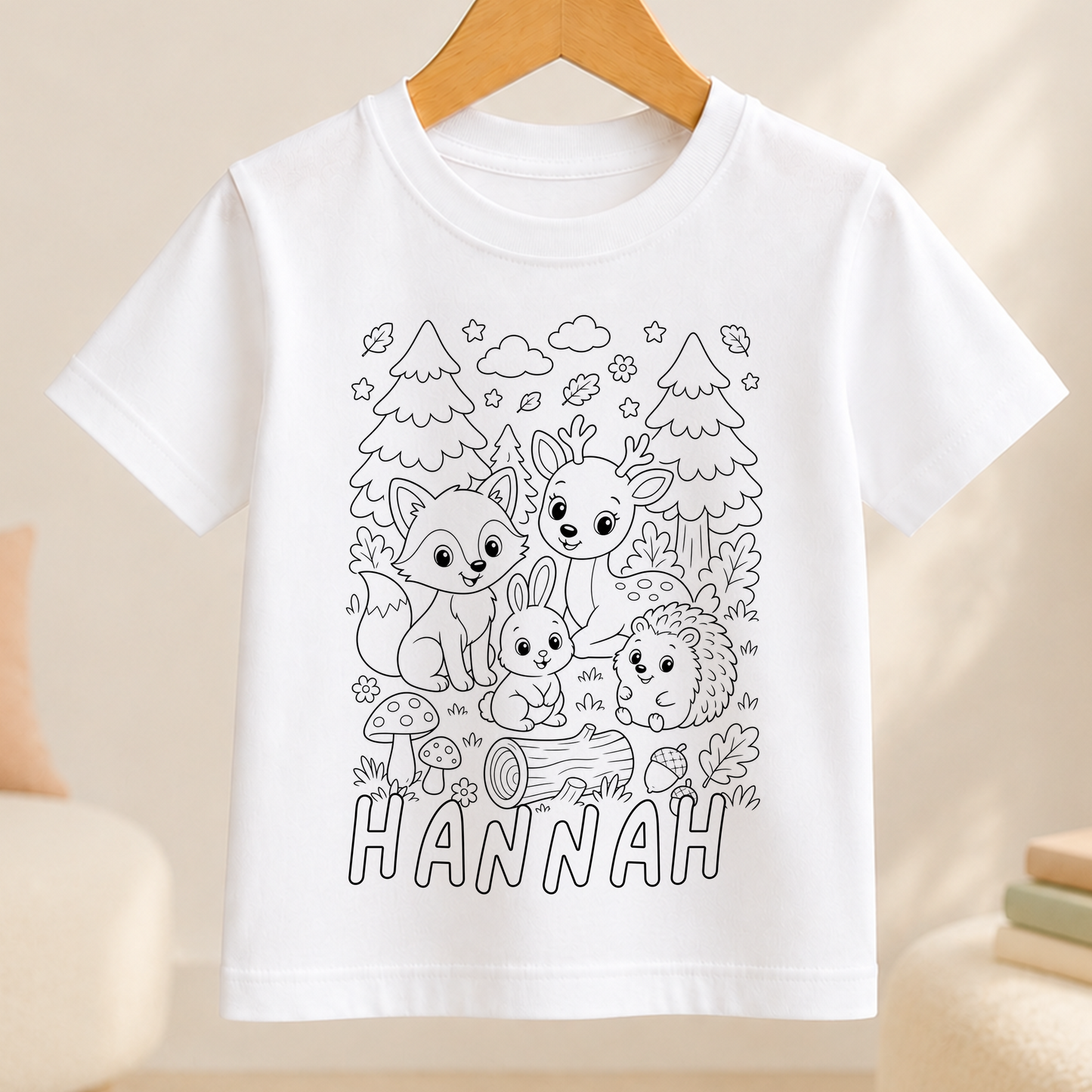 woodland animals colour-in outline