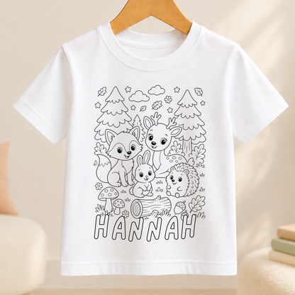 woodland animals colour-in outline