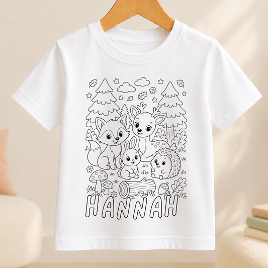 woodland animals colour-in outline
