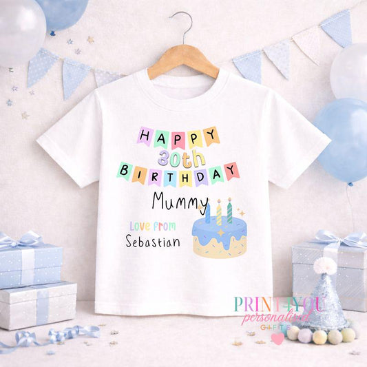 Children's clothing with the birthday t-shirt design