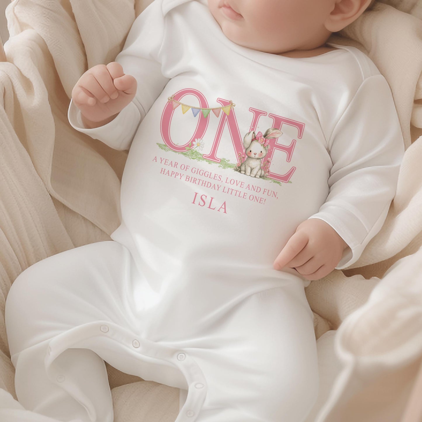 First Birthday Outfit Girl | Custom Baby Name Vest & Soft Cotton Baby Clothes