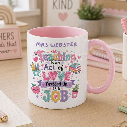 Personalised teacher mug, ceramic thank you teacher gift