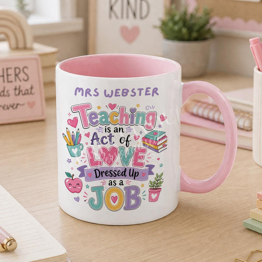 Personalised teacher mug, ceramic thank you teacher gift