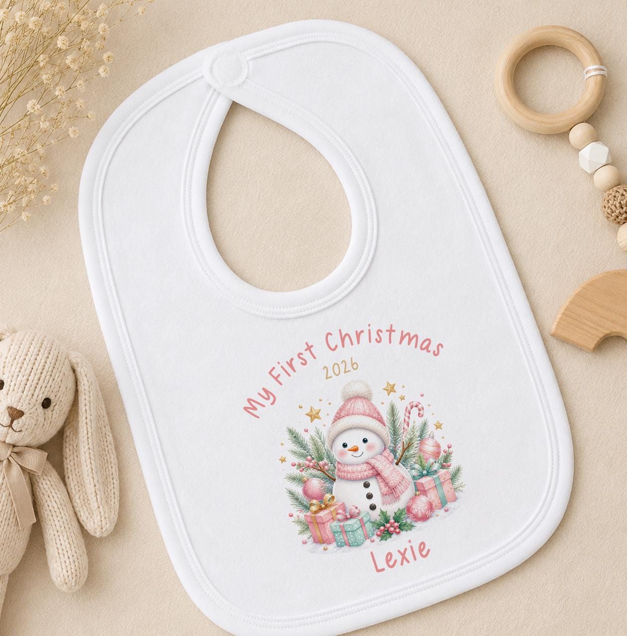 Personalised Baby Christmas Outfit - Snowman, First Christmas 2026
