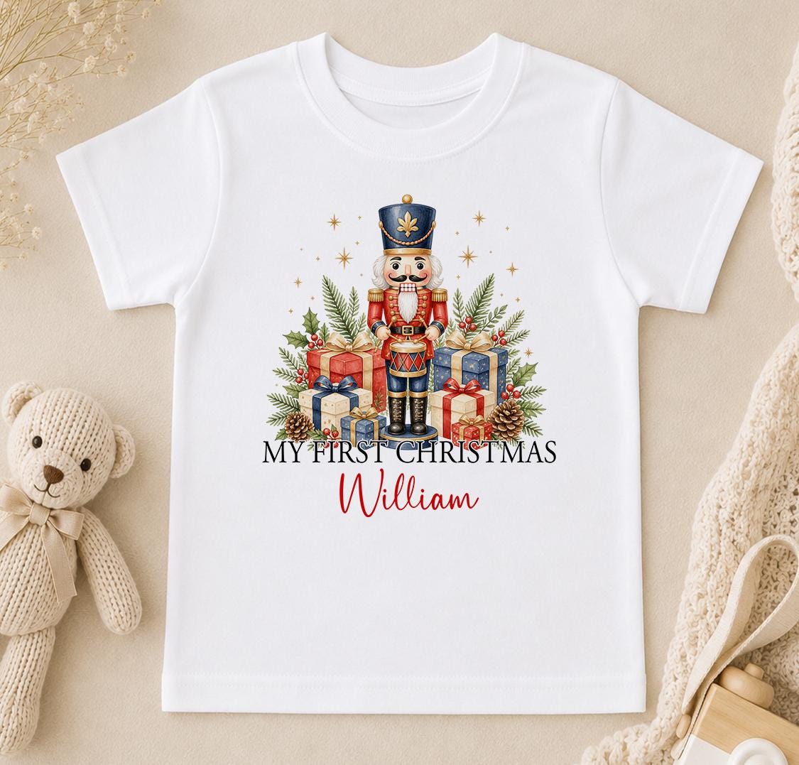 Personalised Baby Christmas Outfit, My First Christmas 2026 Nutcracker Vest