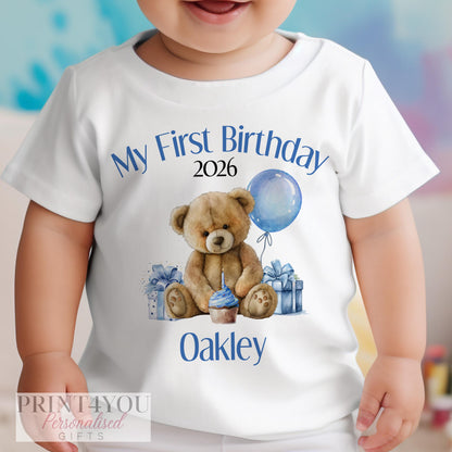 Personalised First Birthday Outfit – Soft Cotton Baby Vest Set & Sleepsuit