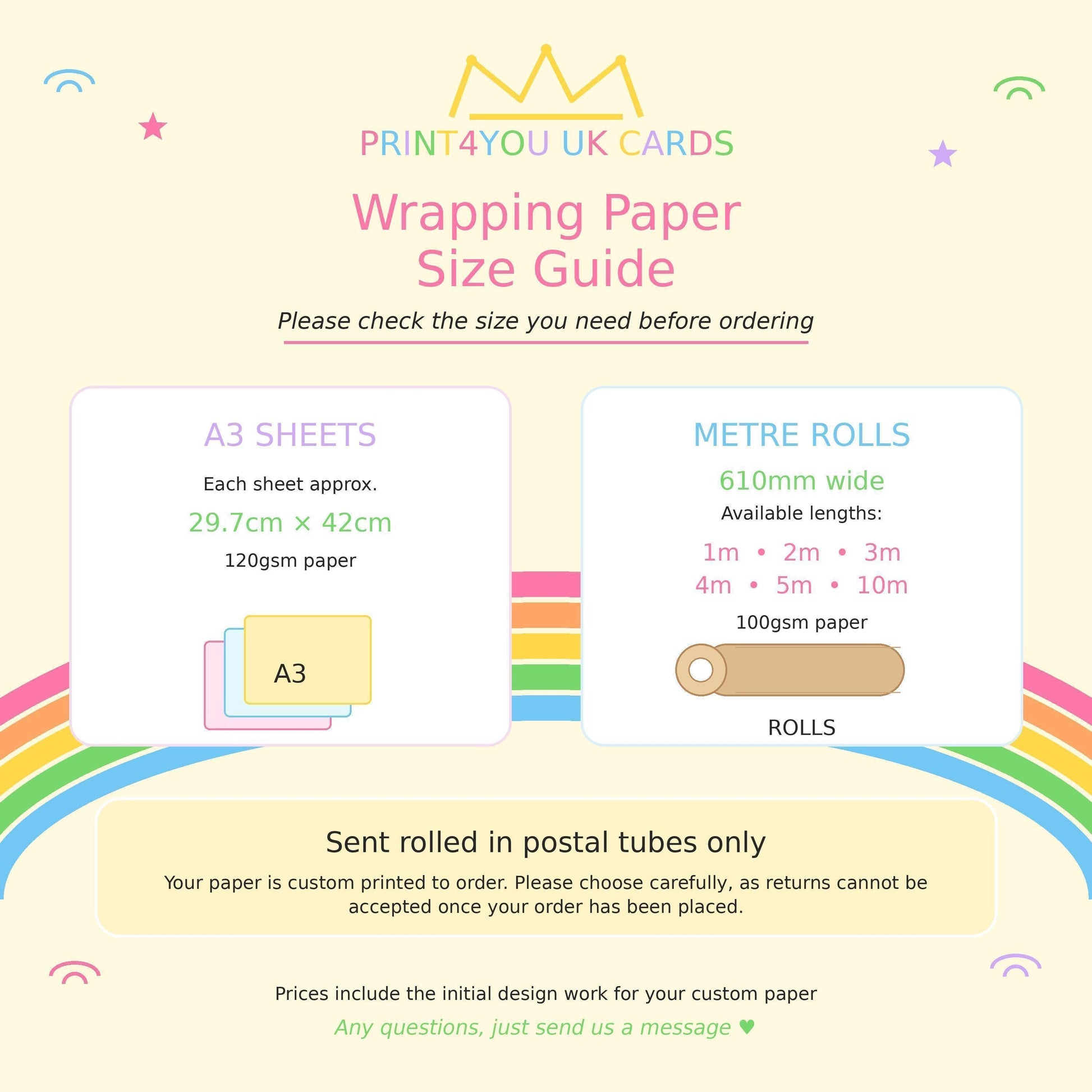 Roll of personalised Father's Day teddy bear gift wrap standing upright