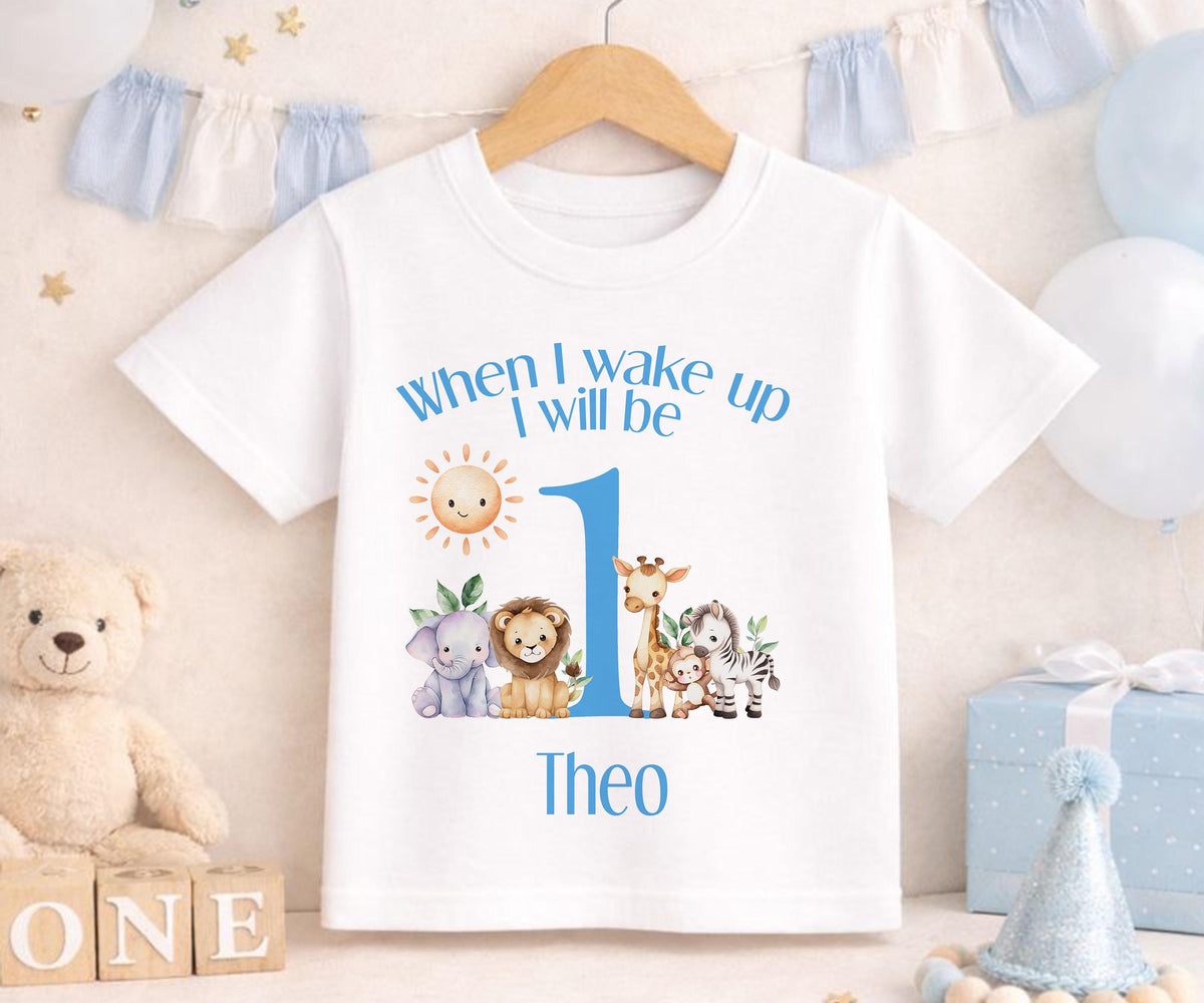 Safari themed first birthday outfit personalised with a chosen name