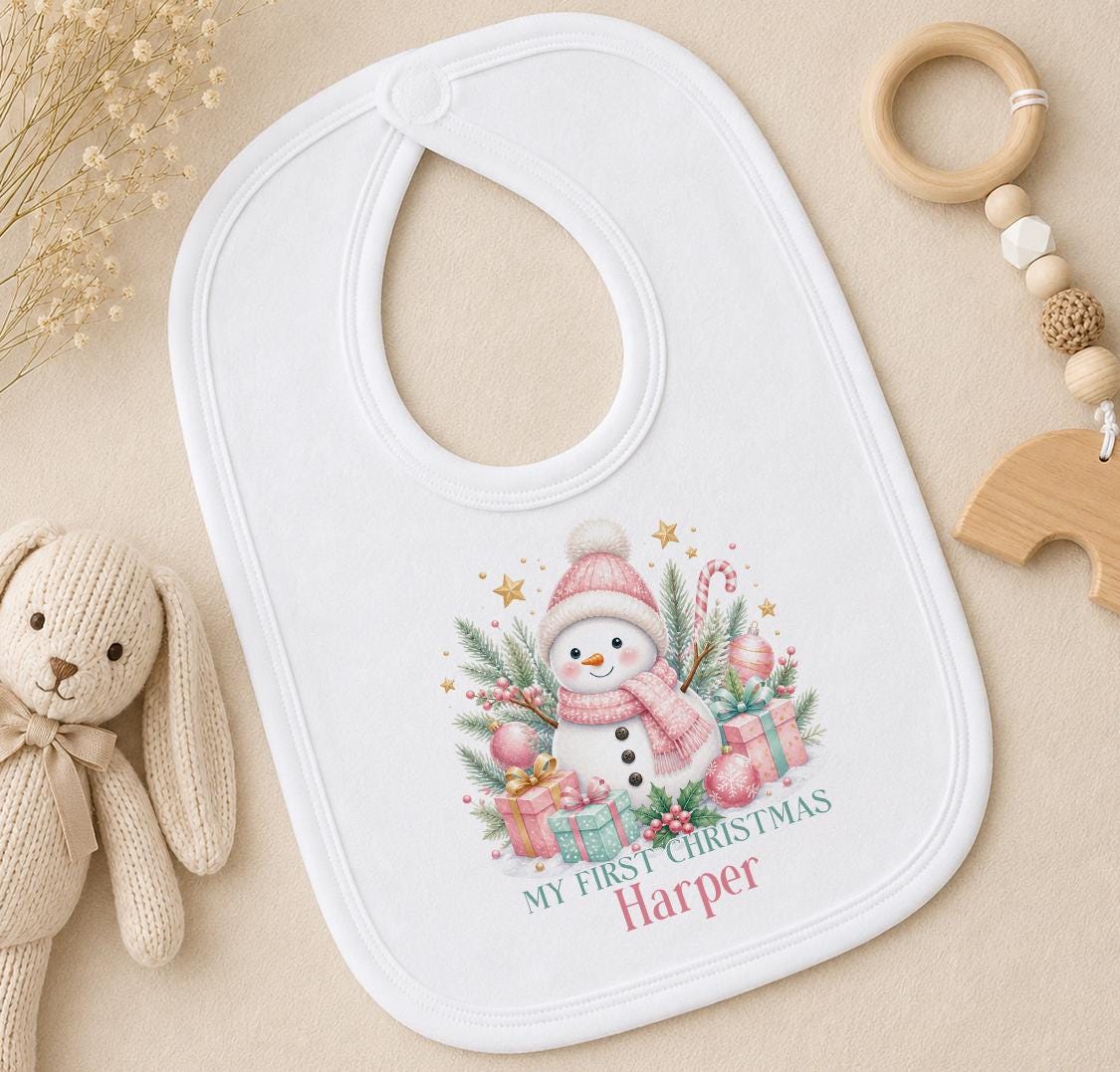Personalised First Christmas Outfit, Snowman Baby Vest 2026 Gift