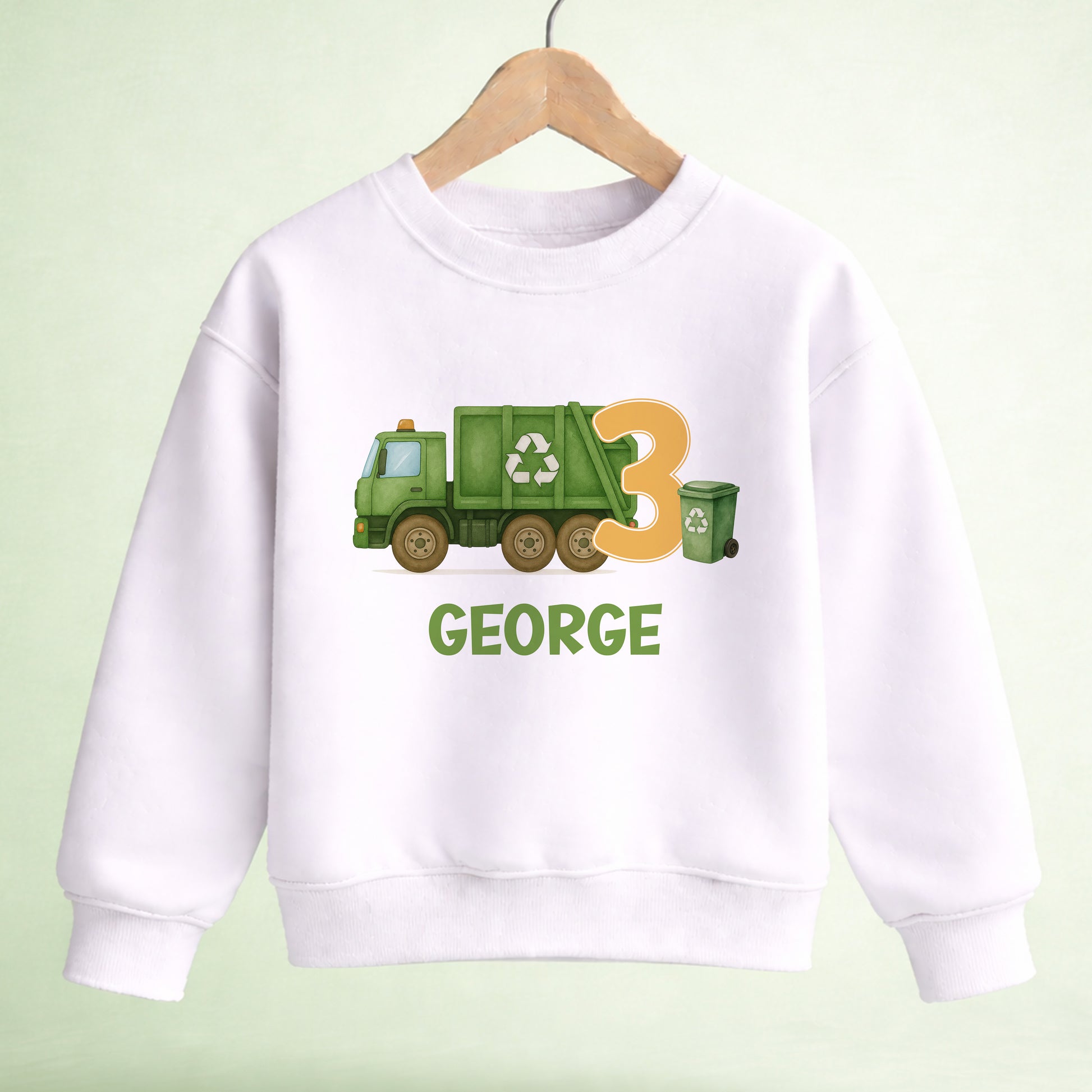 Children's clothing with the rubbish truck jumper design