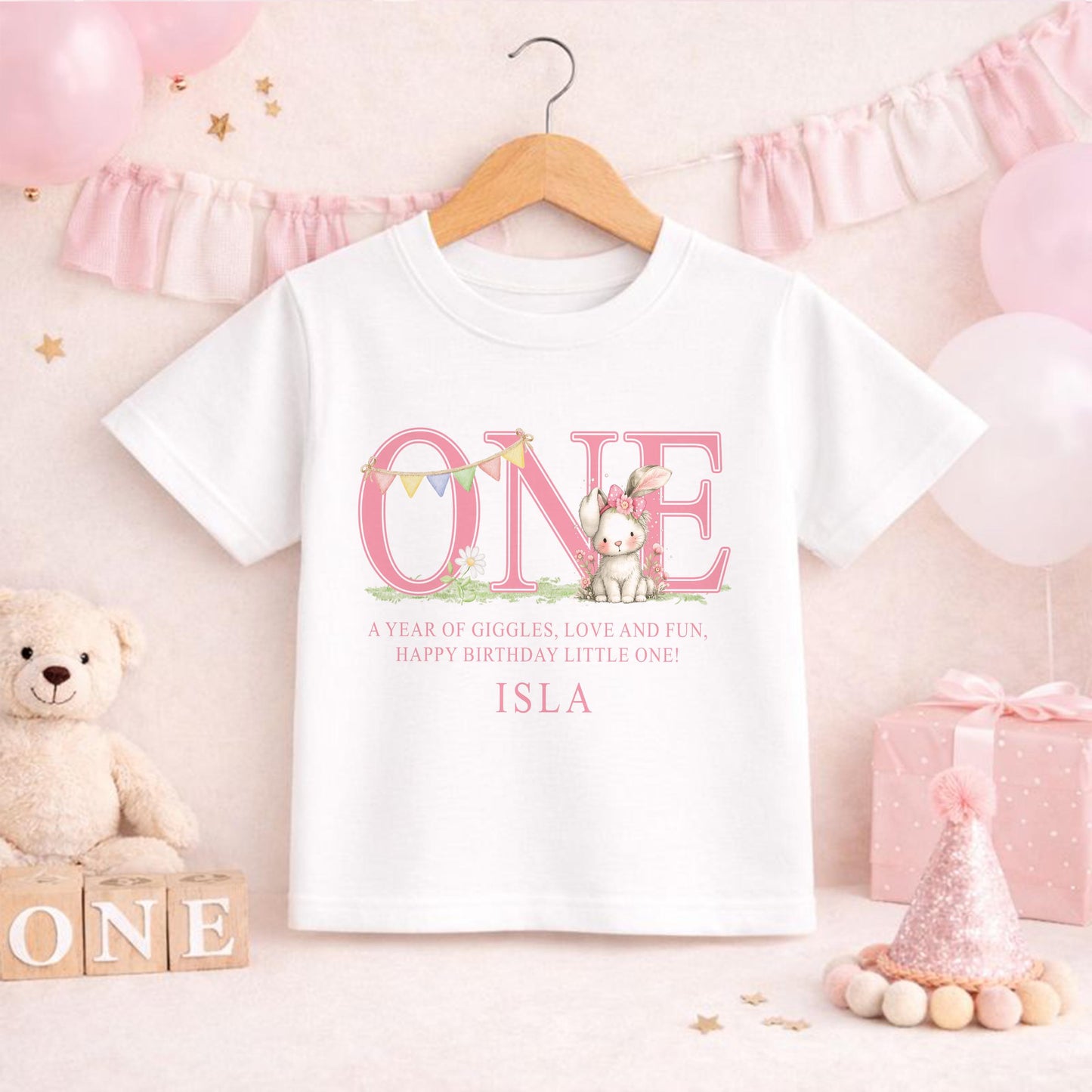 First Birthday Outfit Girl | Custom Baby Name Vest & Soft Cotton Baby Clothes
