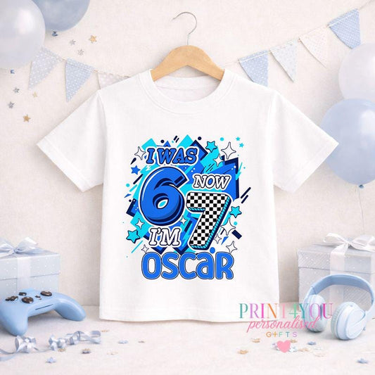 Children's clothing with the boys birthday t-shirt design