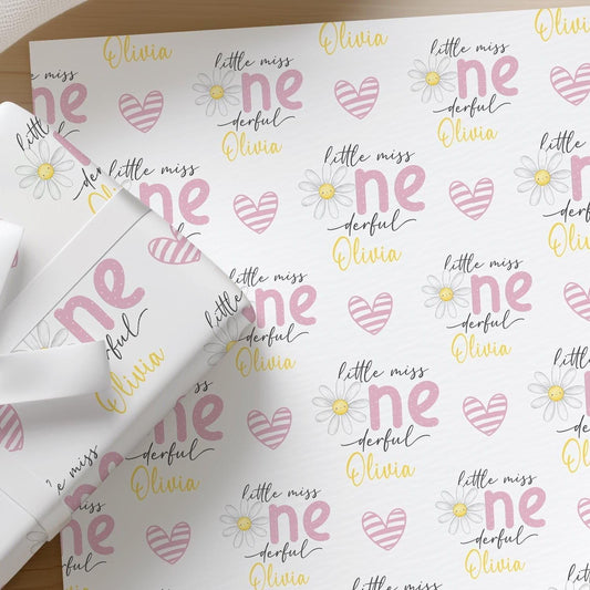 Printed birthday wrapping paper shown as wrapping paper