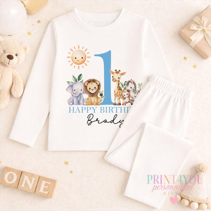 Personalised 1st Birthday T-Shirt – Custom Baby Safari Shirt | Soft Cotton, Machine Washable