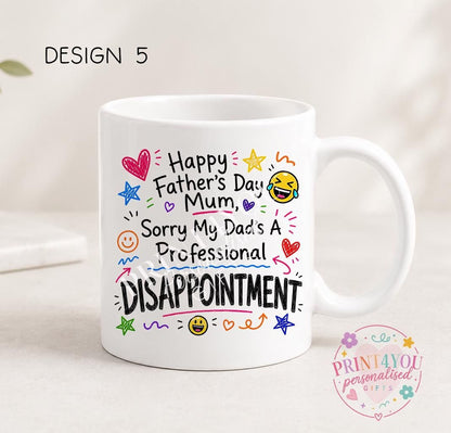 Sweary Father's Day 11oz mug design 14, double sided ceramic print