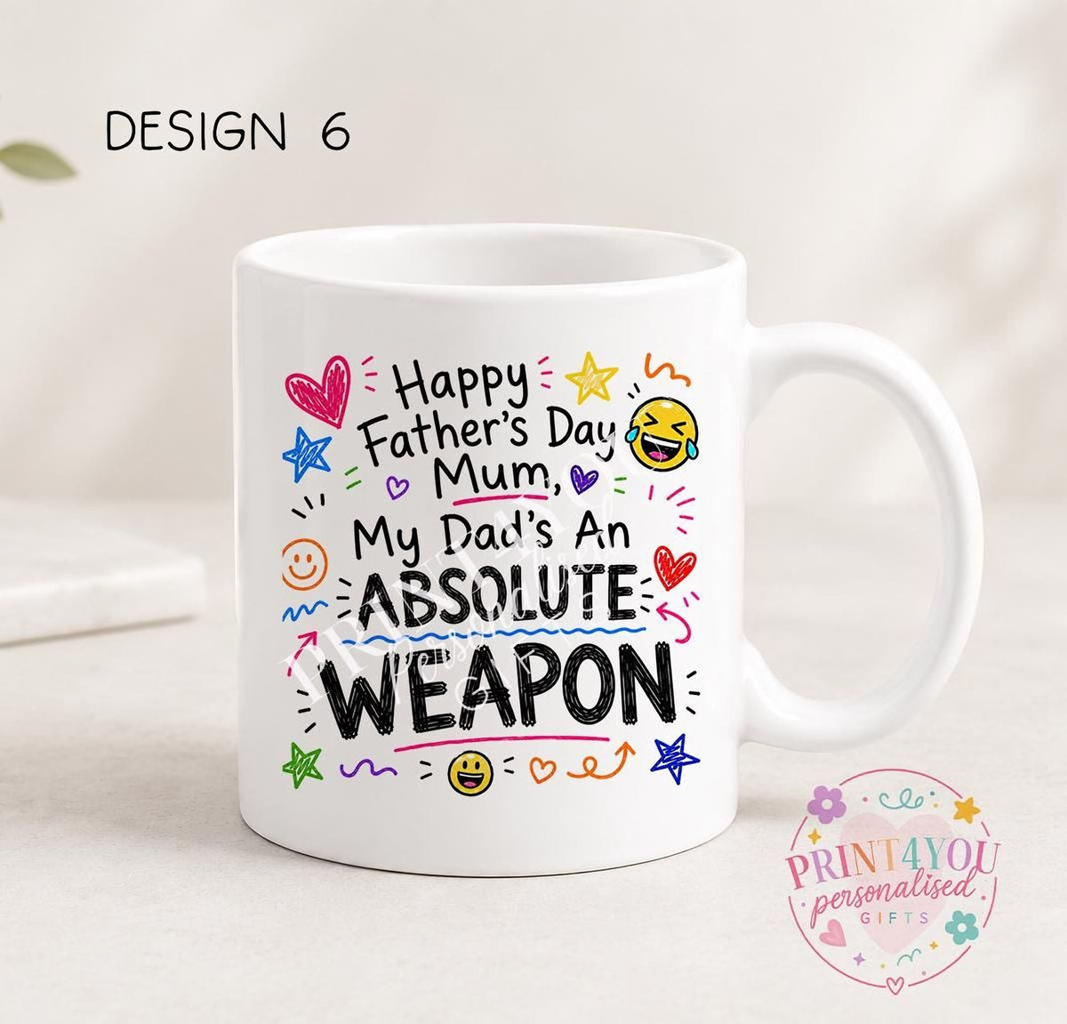 Sweary Father's Day 11oz mug design 13, double sided ceramic print