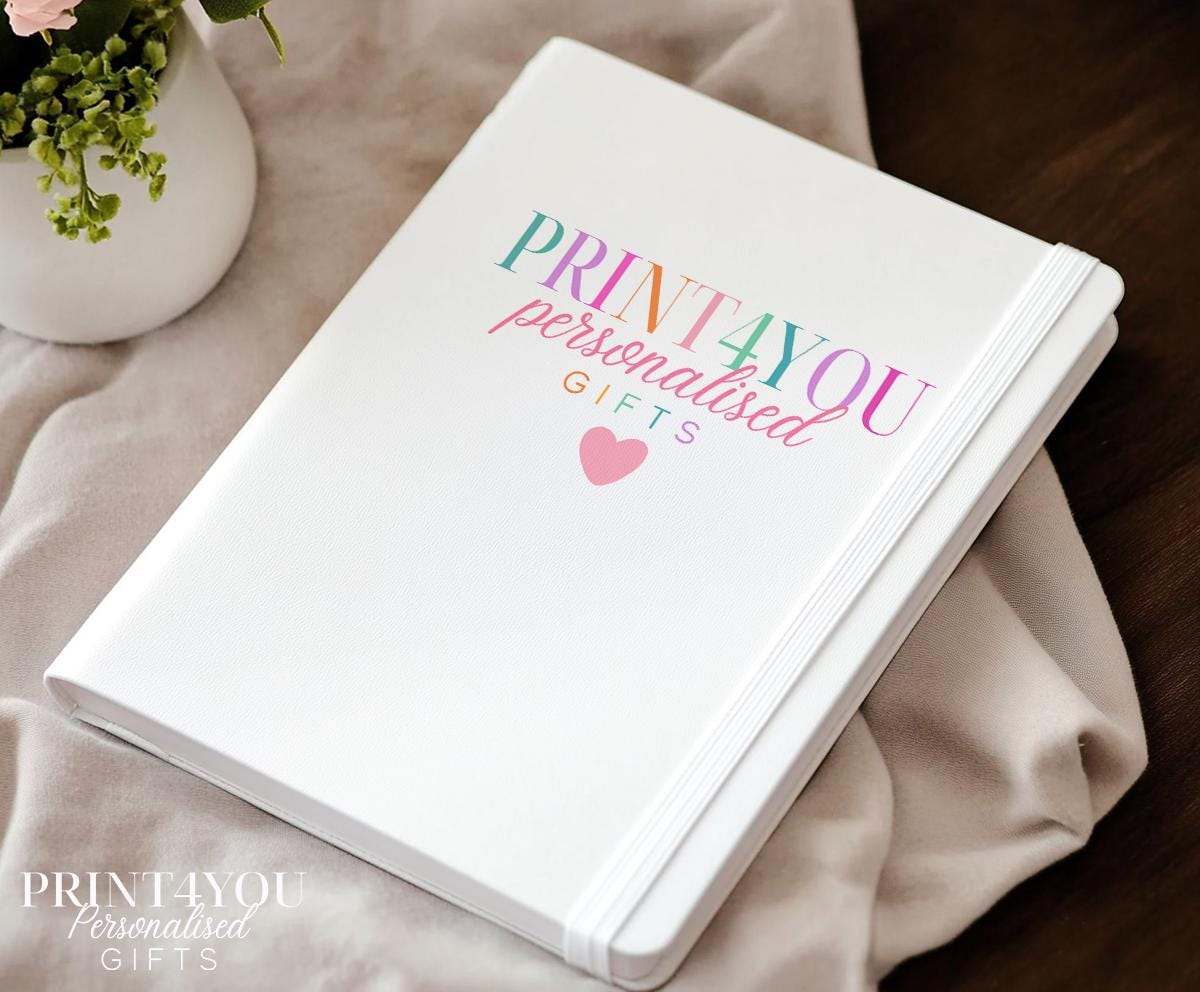 Personalised branded A5 leather journal with custom logo printing