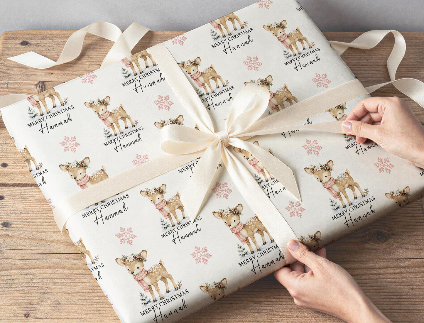 Printed christmas wrapping shown as wrapping paper