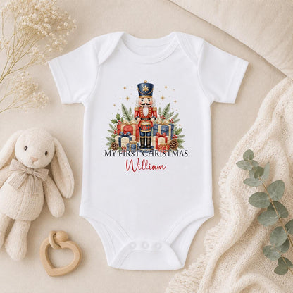 Personalised Baby Christmas Outfit, My First Christmas 2026 Nutcracker Vest