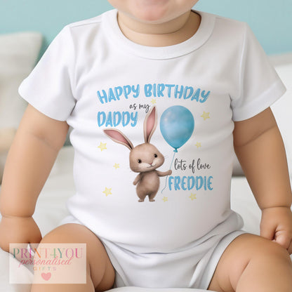 Personalised Nanny Birthday baby grow, close-up of print detail