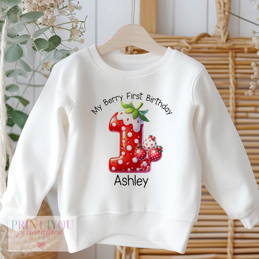 Personalised First Birthday Jumper – Soft Baby Jumper Cotton Polyester Fleece - 6-12m SWEATSHIRT