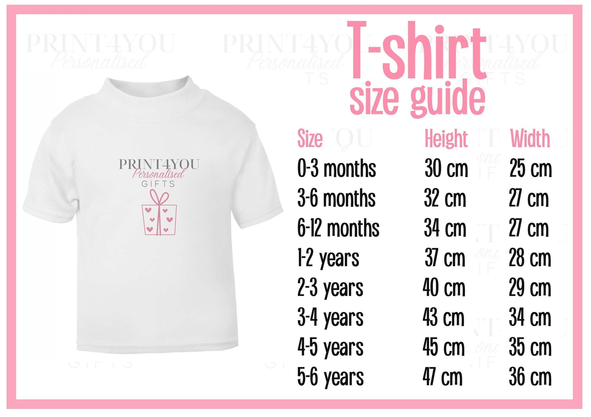 Care and washing instructions for personalised printed cotton baby clothing