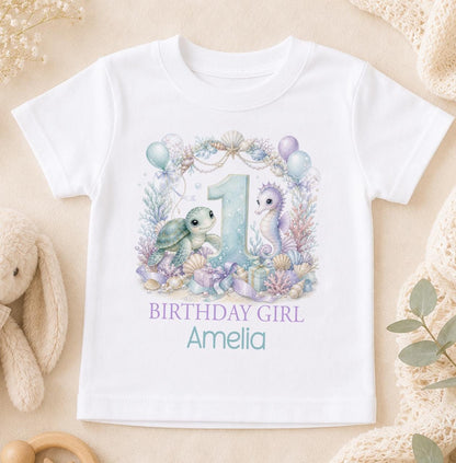 Personalised Sea Turtle 1st Birthday Outfit, Cake Smash Girl