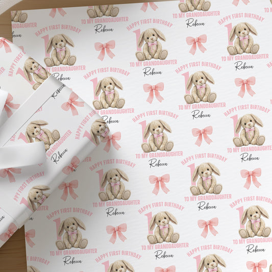 Printed birthday wrapping paper shown as wrapping paper