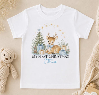 Personalised Baby Christmas Outfit, My First Xmas Reindeer Sleepsuit