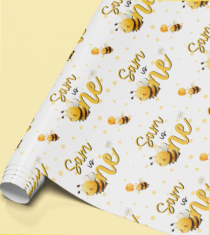 a repeating pattern of yellow bees and the text "Sams is me" on a white background.