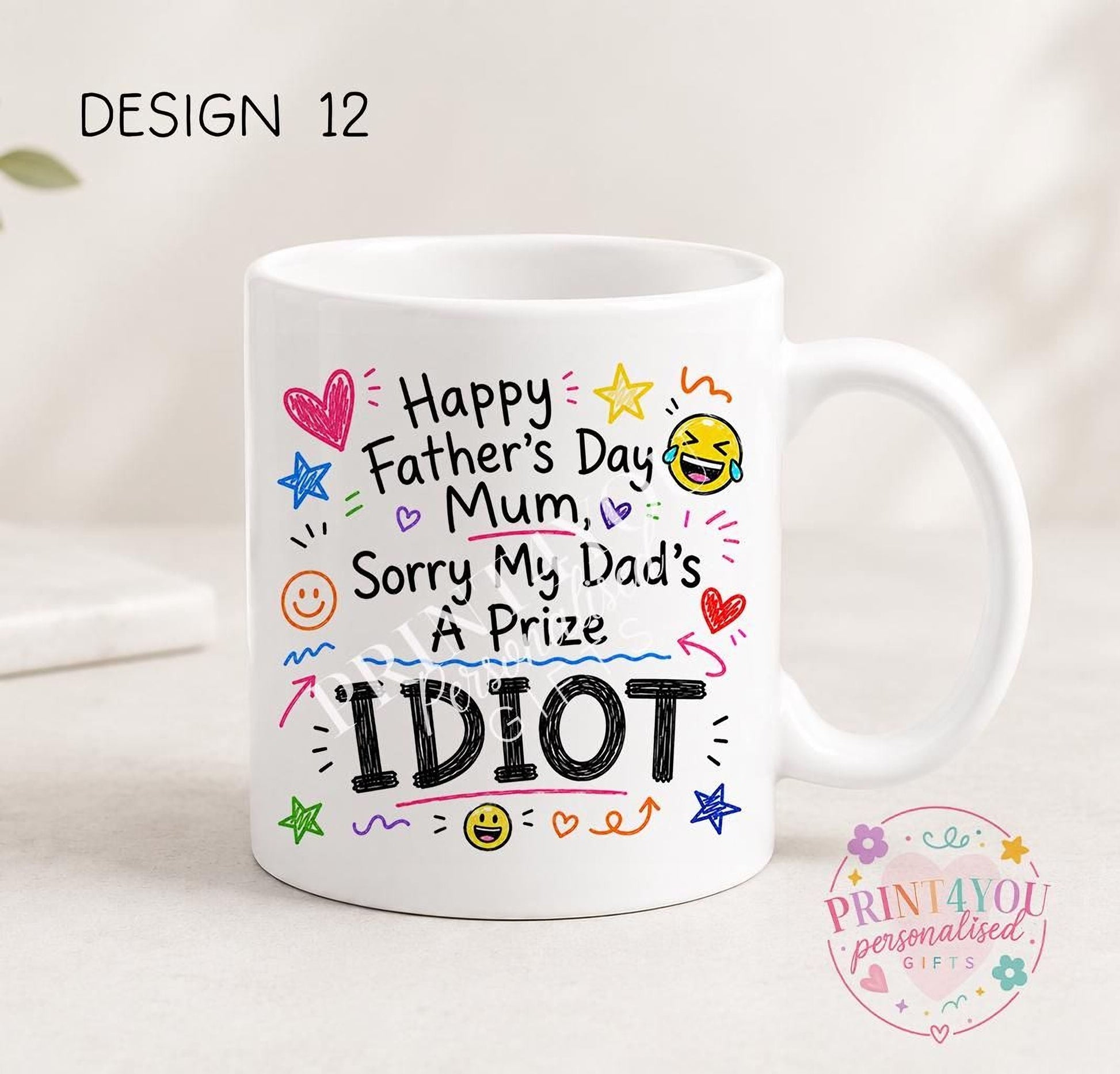 Sweary Father's Day 11oz mug design 6, double sided ceramic print