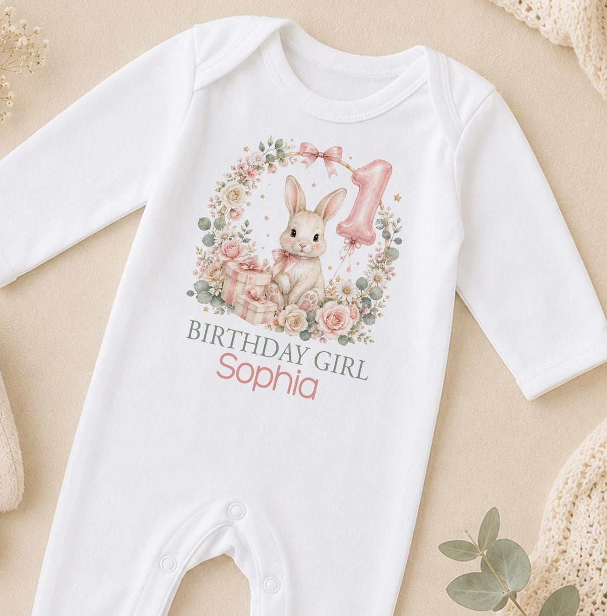 Personalised Bunny 1st Birthday Outfit, Cake Smash Set