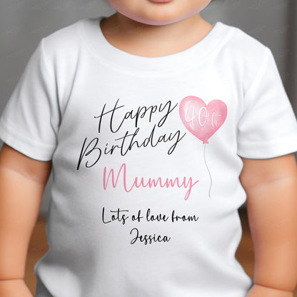 Personalised Happy Birthday Mummy bib with custom relationship name
