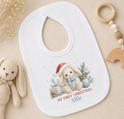 Personalised First Christmas Outfit 2026, Bunny, Neutral Baby Gift