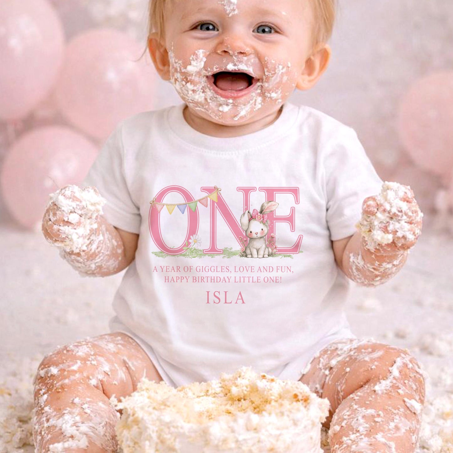 First Birthday Outfit Girl | Custom Baby Name Vest & Soft Cotton Baby Clothes