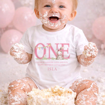 First Birthday Outfit Girl | Custom Baby Name Vest & Soft Cotton Baby Clothes