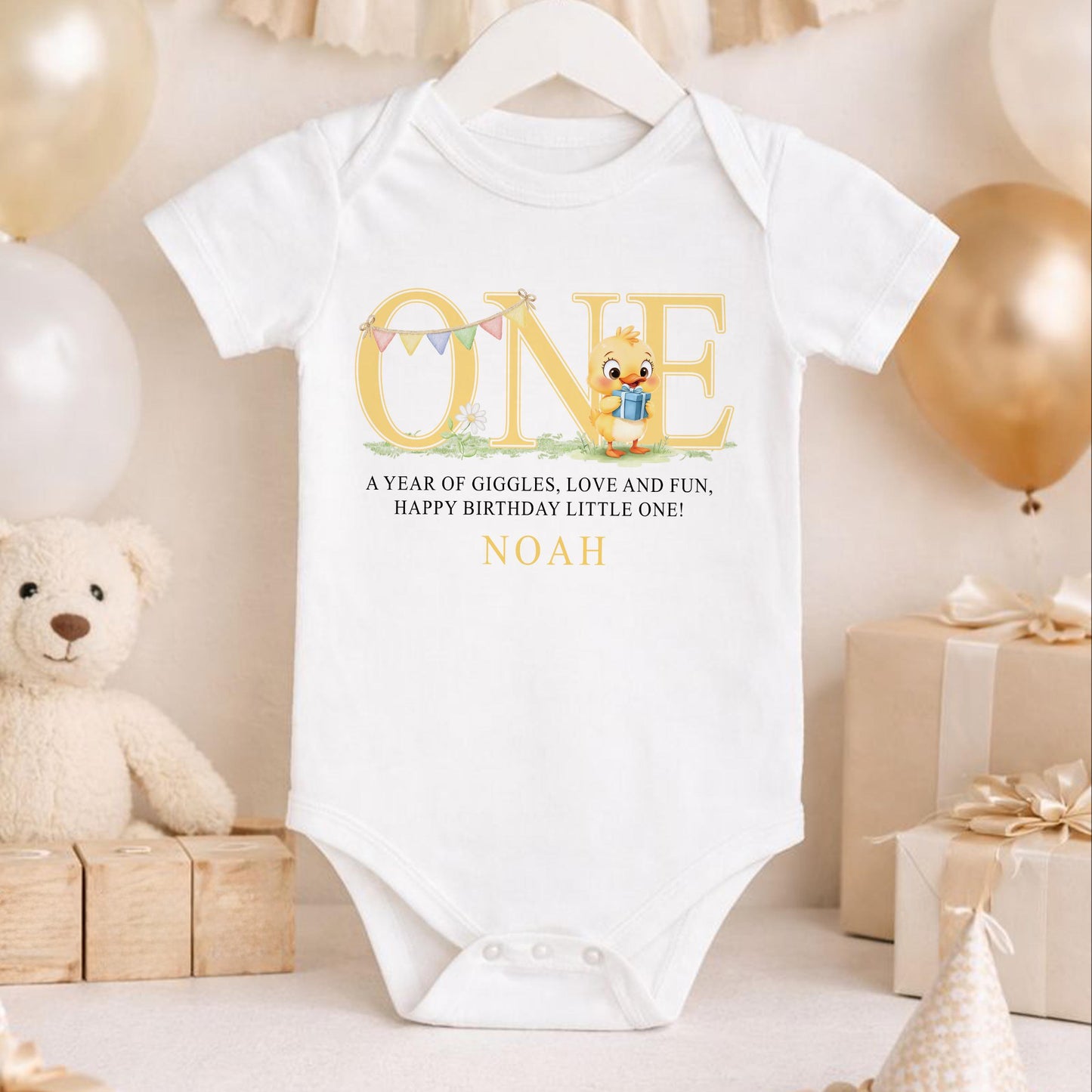 1st Birthday Outfit - Personalised Baby Birthday Vest | Soft Cotton Babywear
