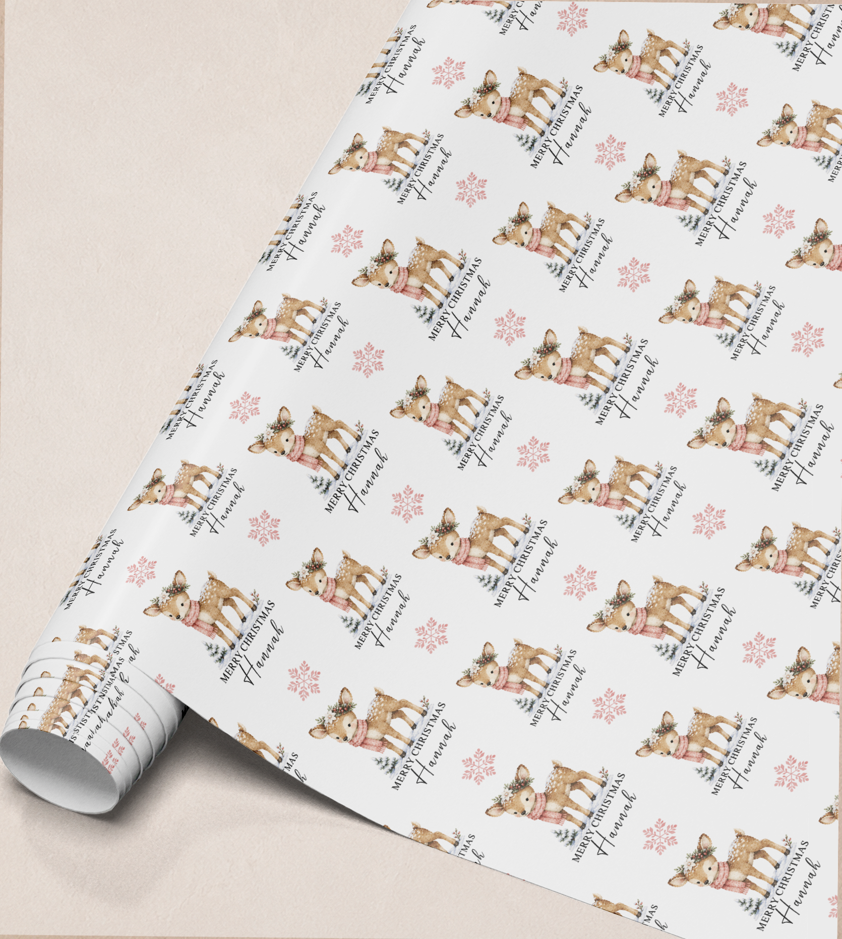 Printed christmas wrapping shown as wrapping paper