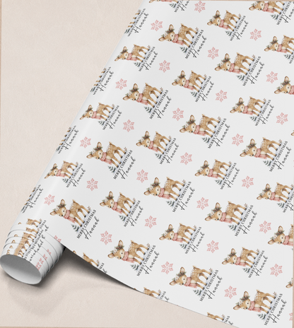 Printed christmas wrapping shown as wrapping paper