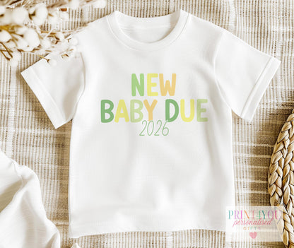 Personalised New Baby Outfit – Soft Cotton Sleepsuit, Vest & Matching Sibling T-Shirt