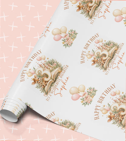 Personalised Birthday Wrapping Paper | Fairytale Deer Gift Wrap