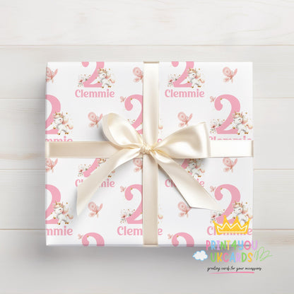 Close-up detail of the unicorn print pattern