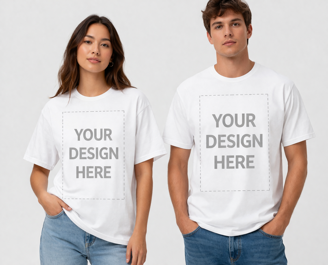 Adult t-shirt mockup, front view, ready for your own uploaded design