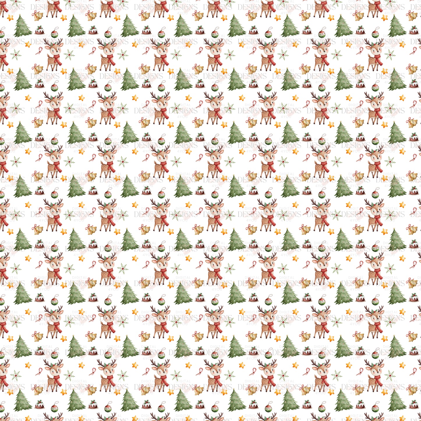Christmas Reindeer Pattern – Exclusive Limited Edition Seamless Holiday PNG Art