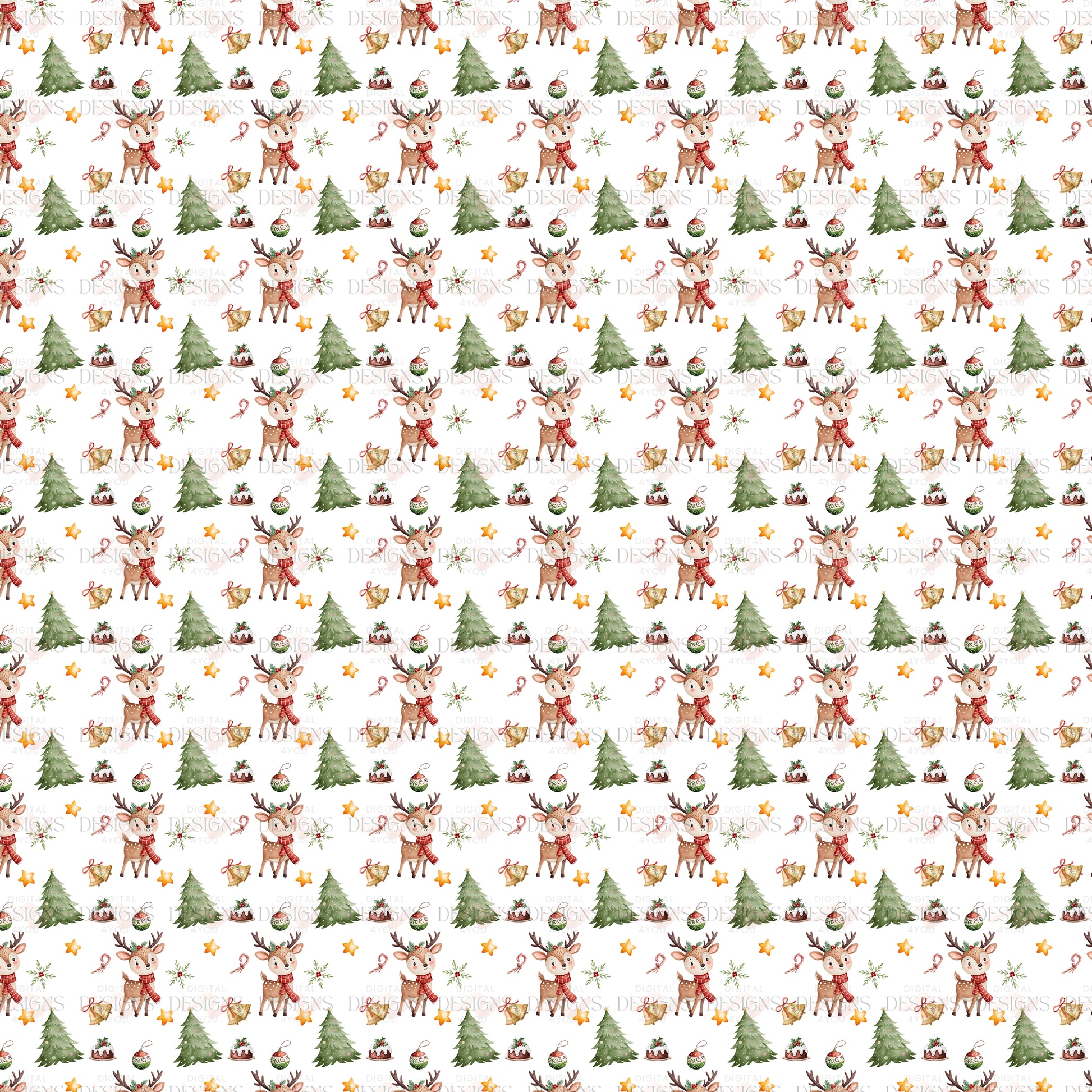 Christmas Reindeer Pattern – Exclusive Limited Edition Seamless Holiday PNG Art