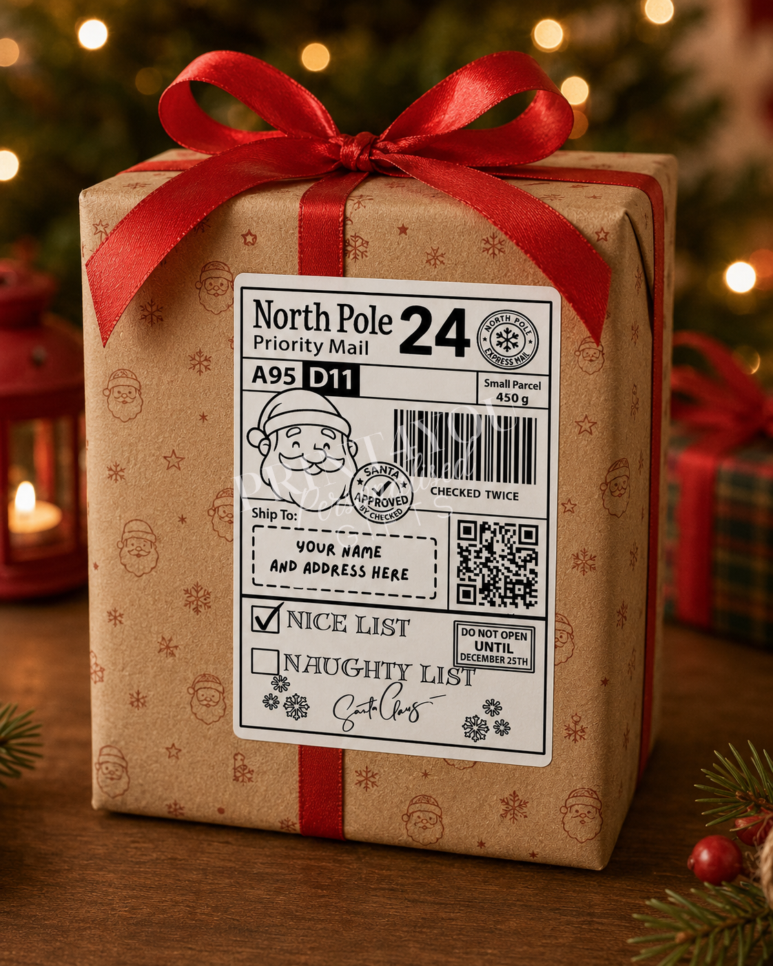 5 x Magical Christmas  Santa Gift Postage Label – QR Code Santa Tracker